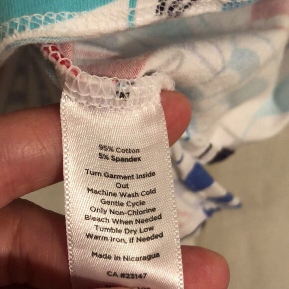 Talbots XL White Blue Red Nautical Short Sleeve Cotton Crewneck Tee - Picture 9 of 11